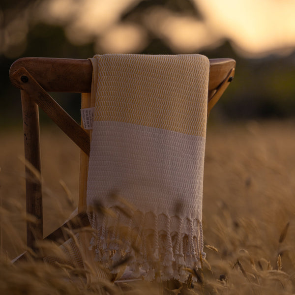 YELLOW / IVORY TURKISH TOWEL