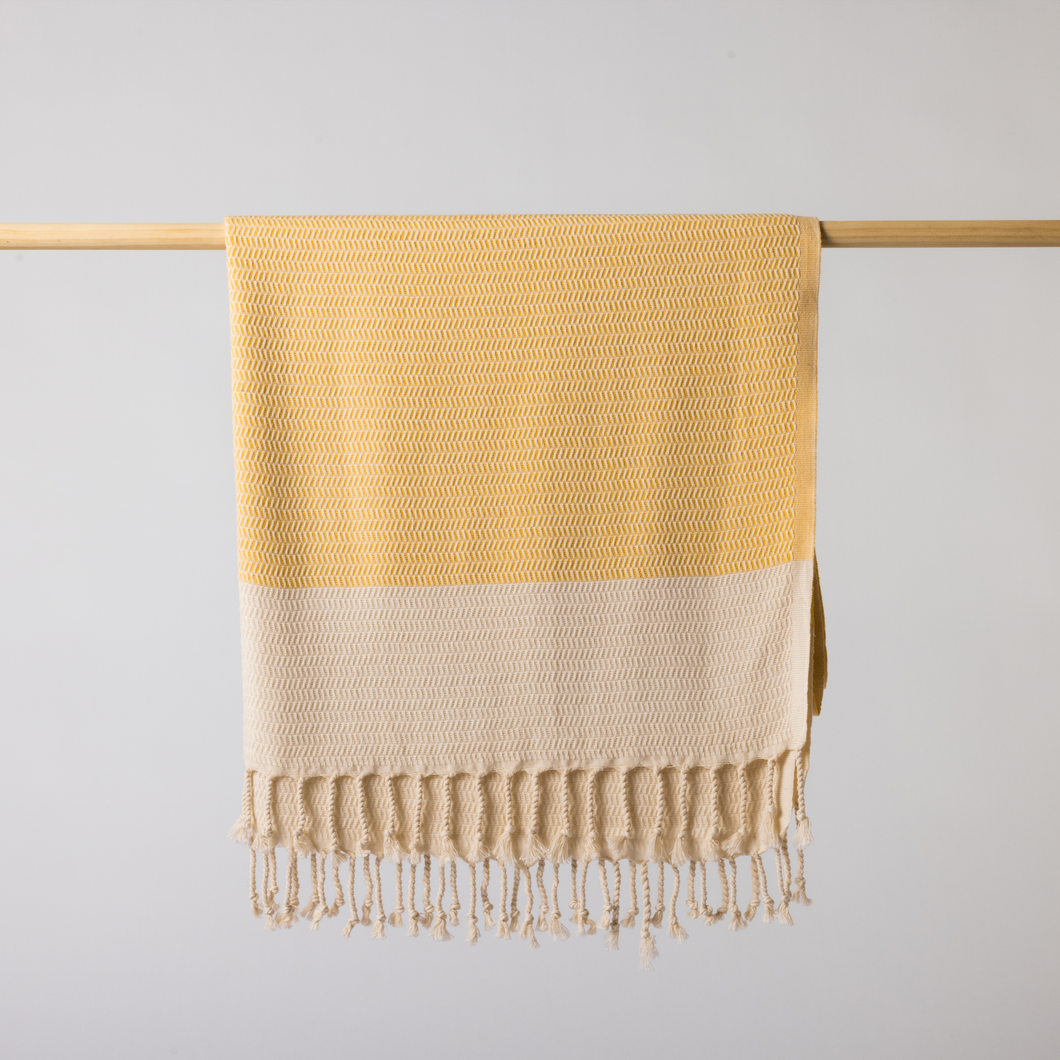 YELLOW / IVORY TURKISH TOWEL