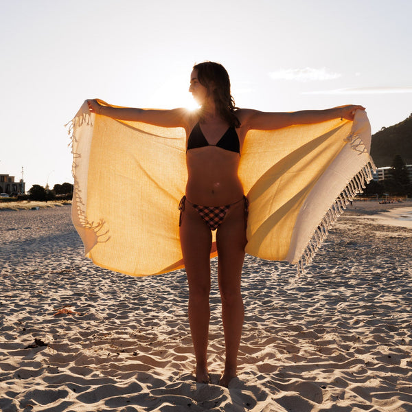 YELLOW / IVORY TURKISH TOWEL